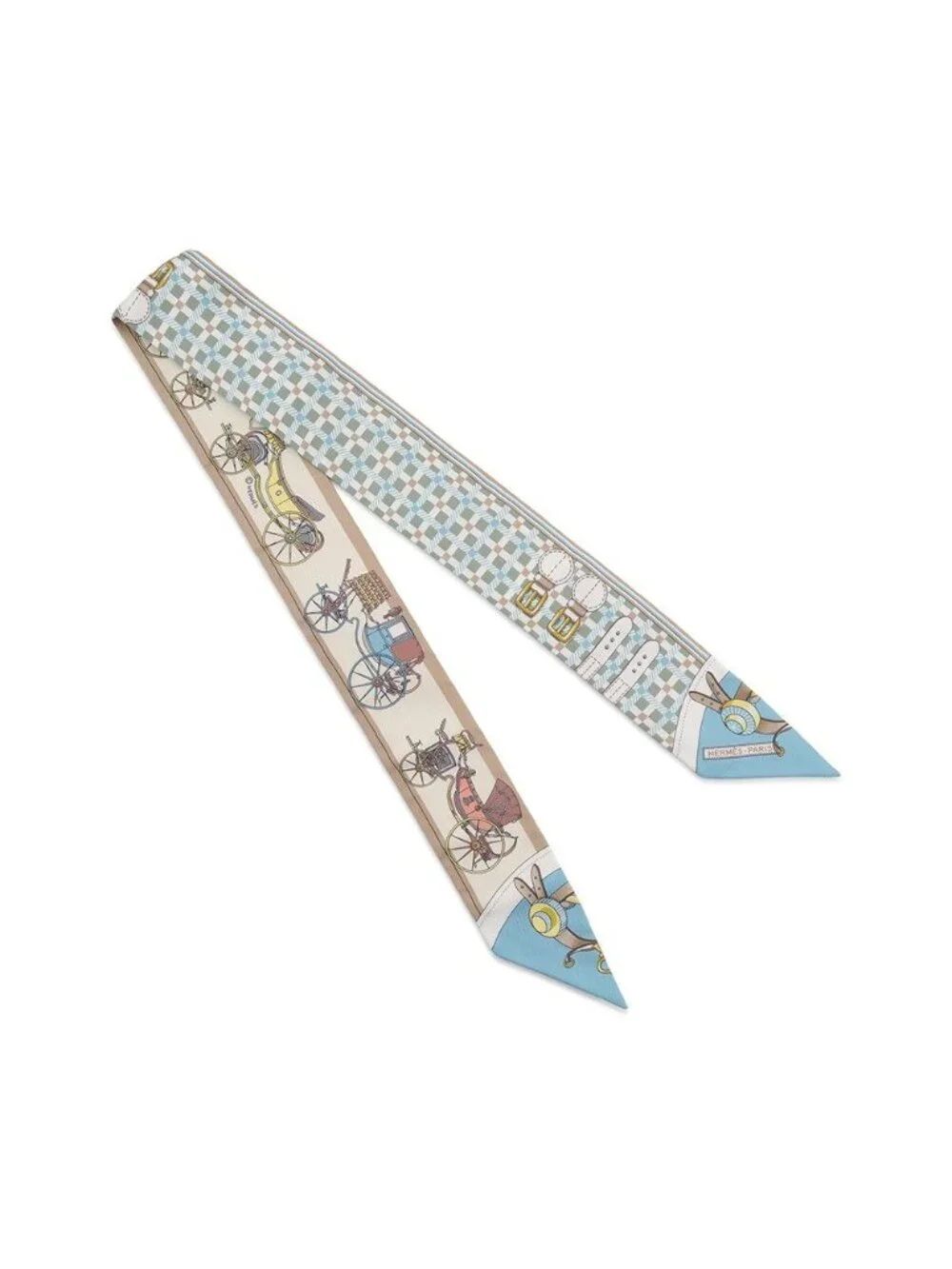 Hermes Scarf Twilly Carriage Transition les Voitures Nouvelles Silk SS